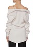 Back View - Click To Enlarge - MAISON MARGIELA - Chantilly lace underlay satin crepe off-shoulder shirt