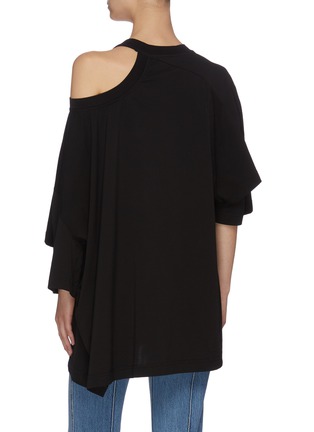 Back View - Click To Enlarge - MAISON MARGIELA - Asymmetric cold shoulder T-shirt