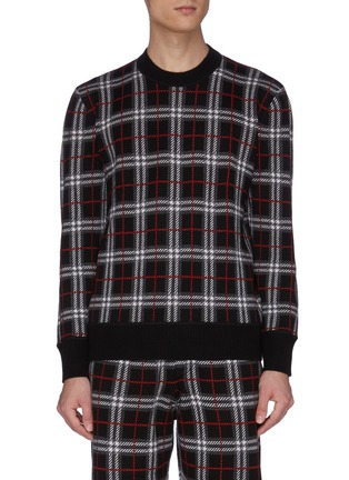 Main View - Click To Enlarge - BURBERRY - "Archive' merino wool checked sweater