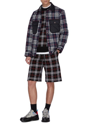 Figure View - Click To Enlarge - BURBERRY - Contrast chest pocket plaid check quilted shirt