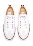 Detail View - Click To Enlarge - THOM BROWNE  - Contrast stripe leather sneakers