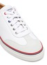 Detail View - Click To Enlarge - THOM BROWNE  - Contrast stripe leather sneakers