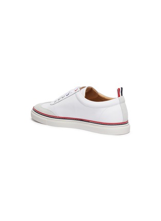  - THOM BROWNE  - Contrast stripe leather sneakers