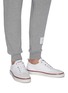 Figure View - Click To Enlarge - THOM BROWNE  - Contrast stripe leather sneakers