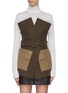 Main View - Click To Enlarge - COMME MOI - Belted contrast pocket jacket