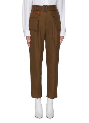 Main View - Click To Enlarge - COMME MOI - Flap pocket belted pants