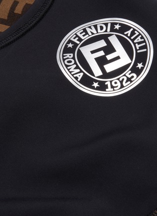 Detail View - Click To Enlarge - FENDI SPORT - 'Fendirama' logo webbing panel sports bra