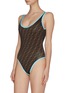 Figure View - Click To Enlarge - FENDI SPORT - 'Fendirama' contrast piping logo print one-piece swimsuit