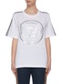 Main View - Click To Enlarge - FENDI SPORT - 'Fendirama' stripe sleeve metallic logo print T-shirt