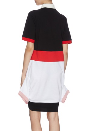 Back View - Click To Enlarge - BURBERRY - Colourblock pocket polo dress