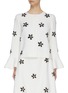 Main View - Click To Enlarge - OSCAR DE LA RENTA - Bell Sleeves Floral Embroidered Jacket