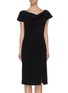 Main View - Click To Enlarge - OSCAR DE LA RENTA - Darted V-neck slit dress