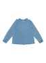 Figure View - Click To Enlarge - BONTON - Ruffle embroidered kids chambray blouse
