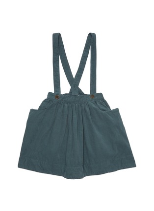 Main View - Click To Enlarge - BONTON - Kids chambray shoulder strap pleated skirt