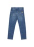 Figure View - Click To Enlarge - BONTON - Floral embroidered kids jeans
