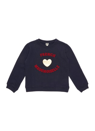 Main View - Click To Enlarge - BONTON - Kids heart patch French mademoiselle sweatshirt