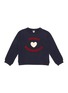 Main View - Click To Enlarge - BONTON - Kids heart patch French mademoiselle sweatshirt
