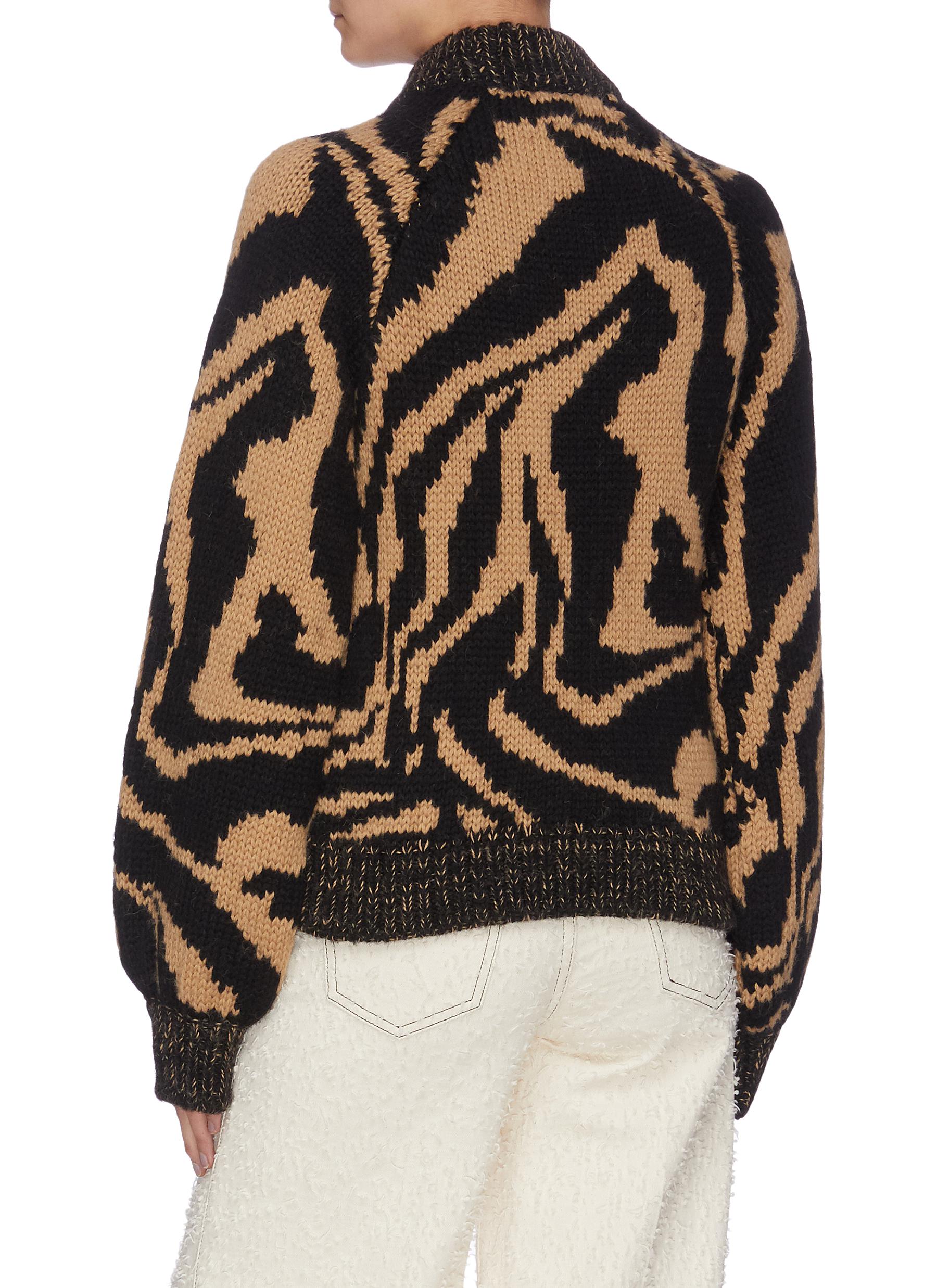 GANNI OVERSIZED HAND KNIT WOOL SWEATER