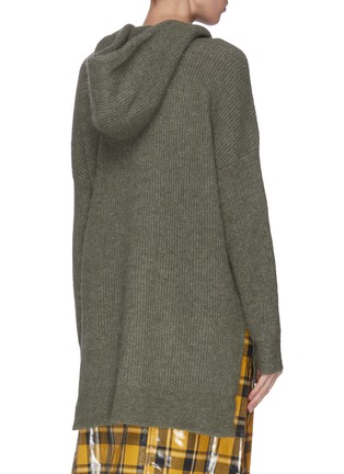 Back View - Click To Enlarge - GANNI - Wool knit hoodie