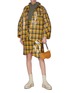 Figure View - Click To Enlarge - GANNI - Oversized coated check twill shirt