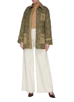 Figure View - Click To Enlarge - GANNI - Oversized ribstop quilt jacket