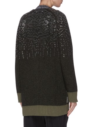 Back View - Click To Enlarge - GANNI - Oversized sequin embellished stripe knit cardigan