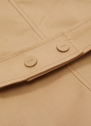Detail View - Click To Enlarge - GANNI - Stand collar wrap trench midi dress
