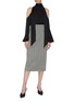 Figure View - Click To Enlarge - RACIL - Back slit stripe wool pencil skirt