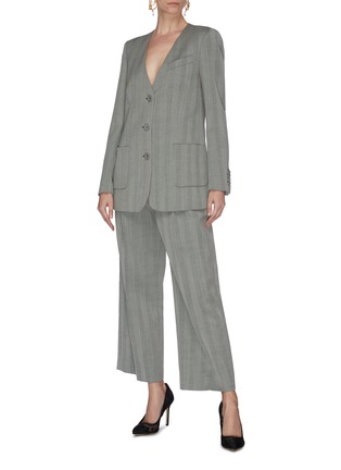 Figure View - Click To Enlarge - RACIL - 'Boy' stripe darted suiting pants