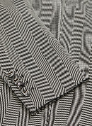  - RACIL - Collarless slant pocket stripe suiting jacket