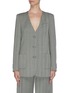 Main View - Click To Enlarge - RACIL - Collarless slant pocket stripe suiting jacket
