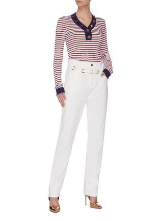 Figure View - Click To Enlarge - PHILOSOPHY DI LORENZO SERAFINI - Belted cotton jeans