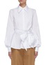 Main View - Click To Enlarge - RACIL - Gabrielle' backless bow tie balloon sleeve tuxedo shirt