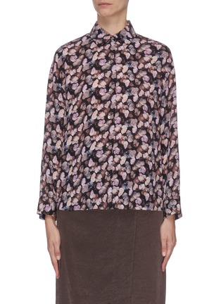 Main View - Click To Enlarge - VINCE - Micro painted floral silk blouse