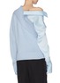 Back View - Click To Enlarge - HELLESSY - Detachable panel  sleeve one shoulder rib knit sweater