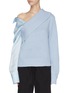 Main View - Click To Enlarge - HELLESSY - Detachable panel  sleeve one shoulder rib knit sweater