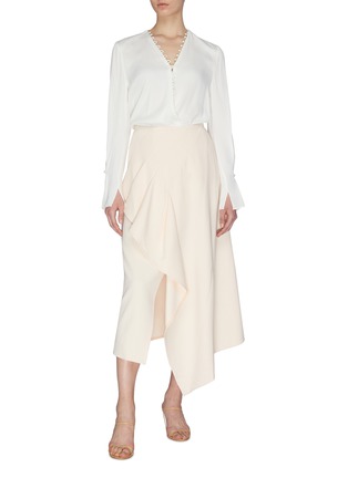 Figure View - Click To Enlarge - ROLAND MOURET - 'Kinver' Ruffle Wrap Crepe Skirt