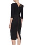 Back View - Click To Enlarge - ROLAND MOURET - 'Palatine' chevron skirt lace panel dress