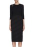 Main View - Click To Enlarge - ROLAND MOURET - 'Palatine' chevron skirt lace panel dress