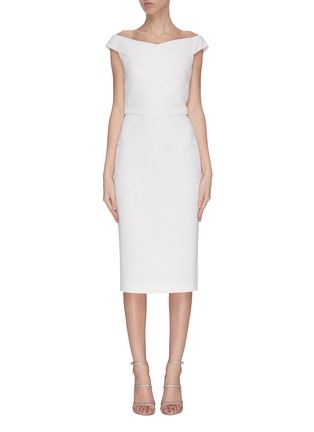 Main View - Click To Enlarge - ROLAND MOURET - 'Amarula' cross front open back dress