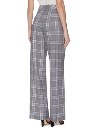 Back View - Click To Enlarge - ROLAND MOURET - 'Palmetto' checked wide leg button detail pants