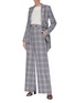 Figure View - Click To Enlarge - ROLAND MOURET - 'Palmetto' checked wide leg button detail pants