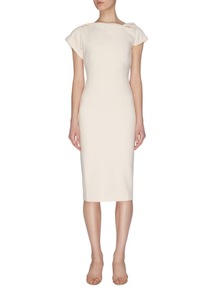 Main View - Click To Enlarge - ROLAND MOURET - 'Brenin Origami' Crepe Dress