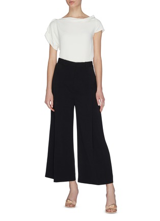 Figure View - Click To Enlarge - ROLAND MOURET - Wide Leg Stretch Flared Cropped Pants