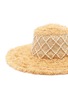 Detail View - Click To Enlarge - LAURENCE & CHICO - Diamond grid pearl embellished straw hat