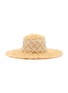 Main View - Click To Enlarge - LAURENCE & CHICO - Diamond grid pearl embellished straw hat