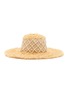 Figure View - Click To Enlarge - LAURENCE & CHICO - Diamond grid pearl embellished straw hat
