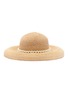 Main View - Click To Enlarge Main View - Click To Enlarge - LAURENCE & CHICO - 'Raffia' Pearl embellished straw bowl hat