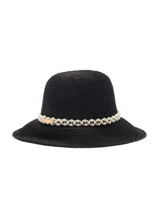 Figure View - Click To Enlarge - LAURENCE & CHICO - 'Raffia' Pearl embellished straw bowl hat