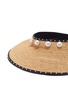 Detail View - Click To Enlarge - LAURENCE & CHICO - Pearl embellished straw visor